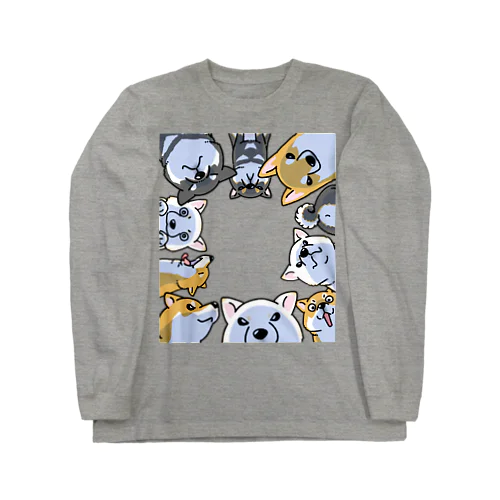 のぞく柴犬たち Long Sleeve T-Shirt