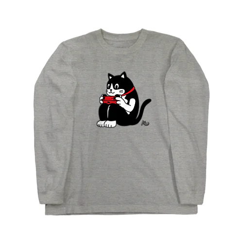 猫背ゲーマー ロングスリーブTシャツ