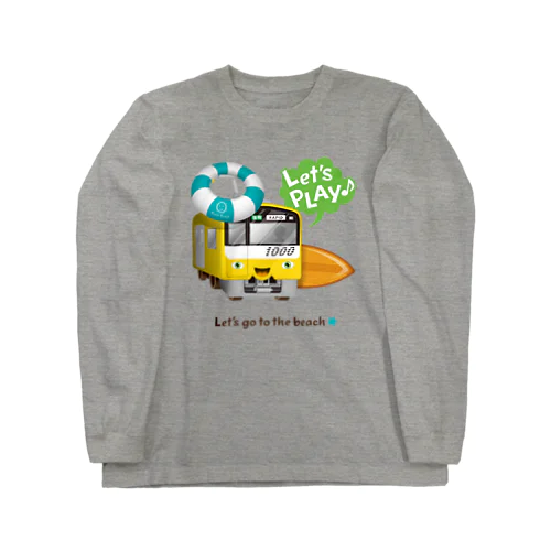 黄色い電車 「 海へ行こう 」 ロングスリーブTシャツ