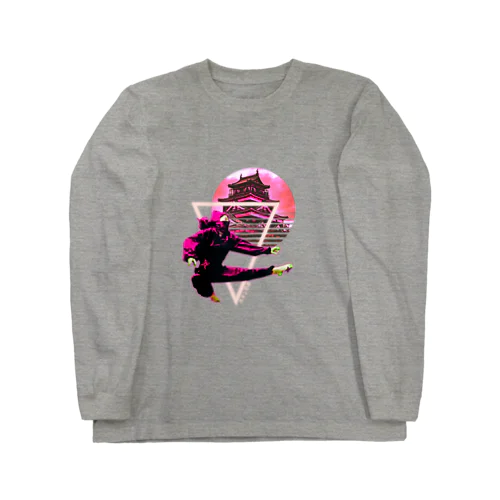 ネオン忍者ヴェイパーウェイ城ヴ Long Sleeve T-Shirt