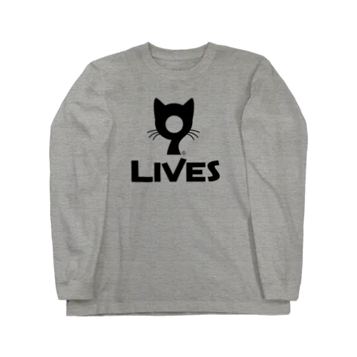 9LIVES logo black ロングスリーブTシャツ