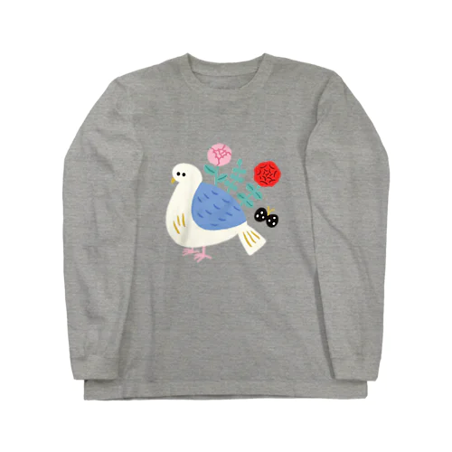 お花の生えた鳥 Long Sleeve T-Shirt