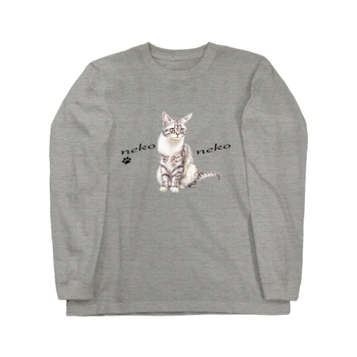 パステル💗ねこねこ　マーブルちゃん ロングスリーブTシャツ