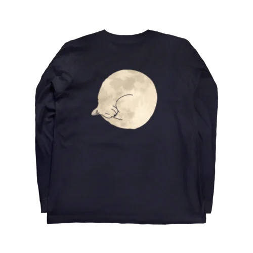 満月猫_背面 Long Sleeve T-Shirt