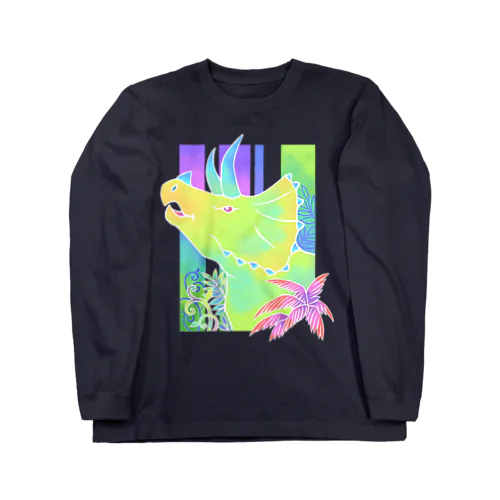 【和風】トリケラトプス Long Sleeve T-Shirt