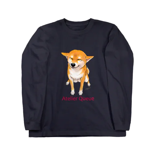 笑う柴犬 ロングスリーブTシャツ