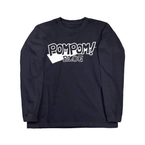 Pom Pom Blog Logo 2nd（white） Long Sleeve T-Shirt