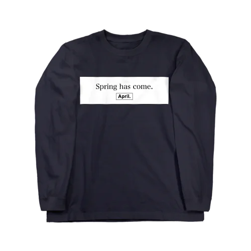 Spring has come. BOXLOGO（ブラック×ホワイト） ロングスリーブTシャツ