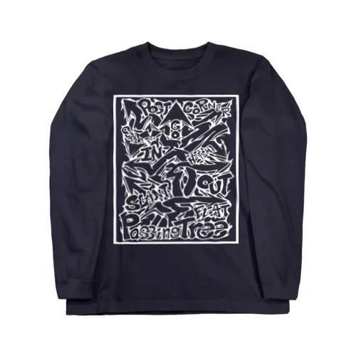 Passing Tree 透過・白線 Long Sleeve T-Shirt