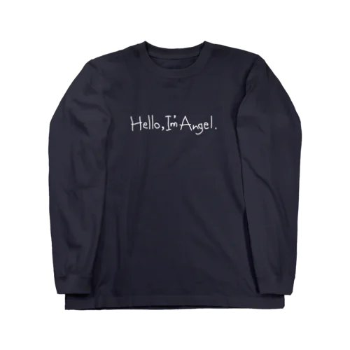 Hello,I'm Angel.白字両面印刷 Long Sleeve T-Shirt