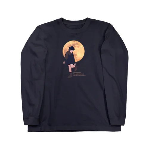 月と黒ワンピの女の子 Long Sleeve T-Shirt