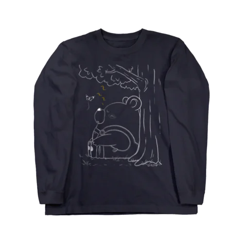 おひるね日和【クマ】（白線仕様） Long Sleeve T-Shirt