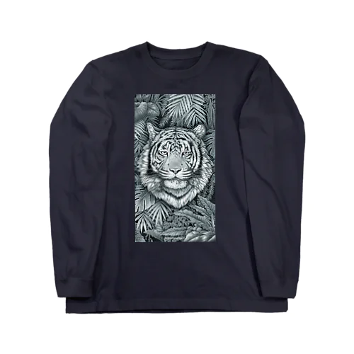 Tiger（線画 トラ ペン画） ロングスリーブTシャツ