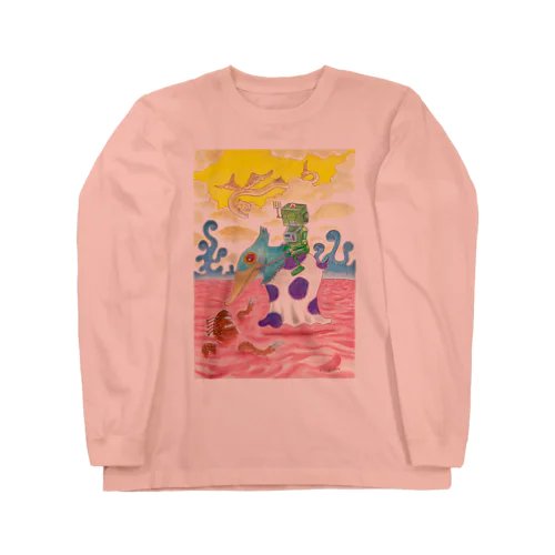 手描きイラスト　不思議な散歩🌈 Long Sleeve T-Shirt