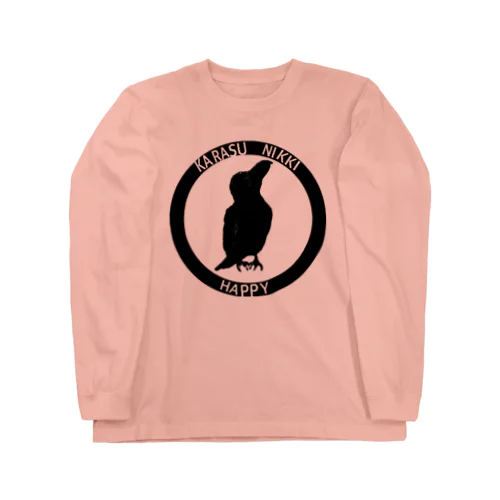 カラス日記ロゴ入りシルエットハッピー Long Sleeve T-Shirt