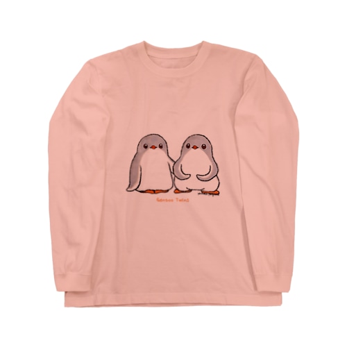 ふたごのジェンツーペンギン(ロゴあり) Long Sleeve T-Shirt