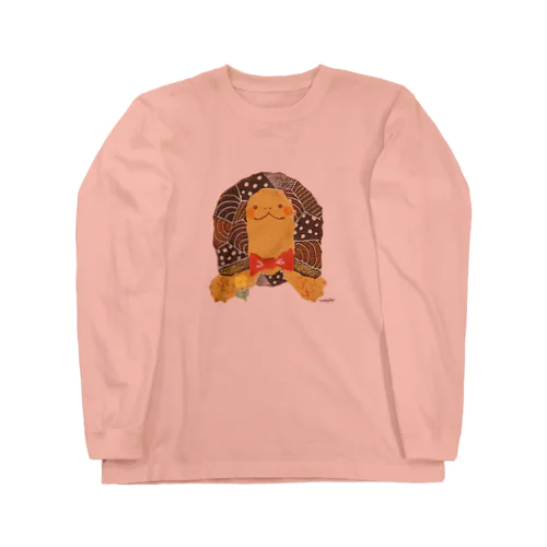 蝶ネクタイのゾウガメくん Long Sleeve T-Shirt