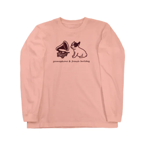 フレンチブルドッグと蓄音機 Long Sleeve T-Shirt