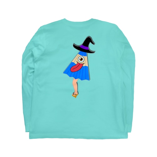 ハロウィンしたい、からかさ小僧(オバケ)　バックプリント Long Sleeve T-Shirt