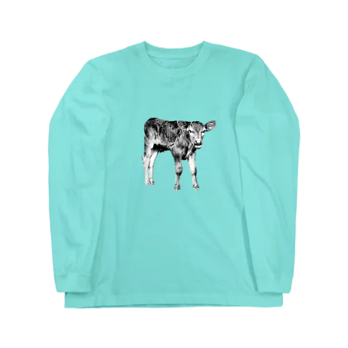 Happy cows♪ モノクロphoto ver. ロングスリーブTシャツ