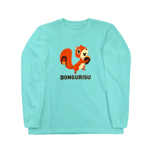 DONGURISU (どんぐリス) 茶色ロゴ ロングスリーブTシャツ