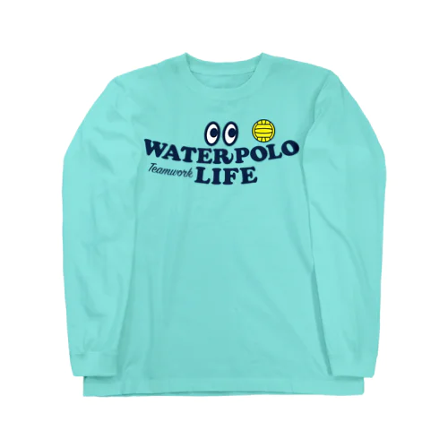 水球・目玉・すいきゅう・WATER POLO・デザイン・Tシャツ・かっこいい・かわいい・男子・女子・ボール・スポーツ・巻き足・ハンドリング・出足・ドリブル・リターン・ワンタッチシュート・チームワーク ロングスリーブTシャツ