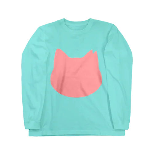 さくら猫シルエット/ピンク Long Sleeve T-Shirt