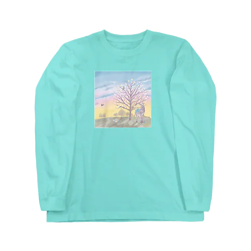 ハクモクレンとロバたち Long Sleeve T-Shirt