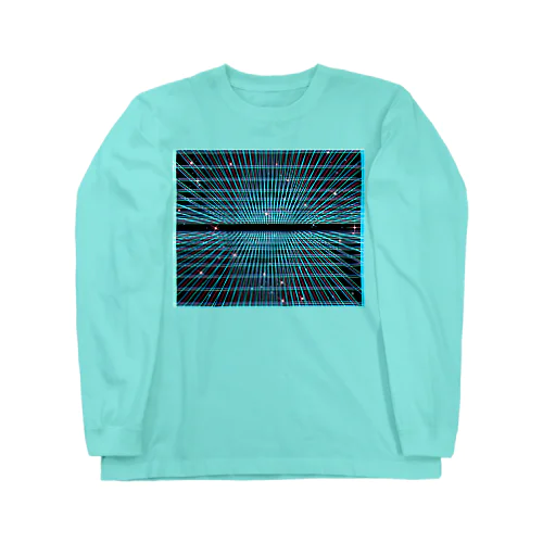 遠近グリッドのネオン宇宙 Long Sleeve T-Shirt