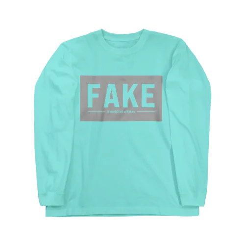 FAKE-A world full of fakes-gray ロングスリーブTシャツ