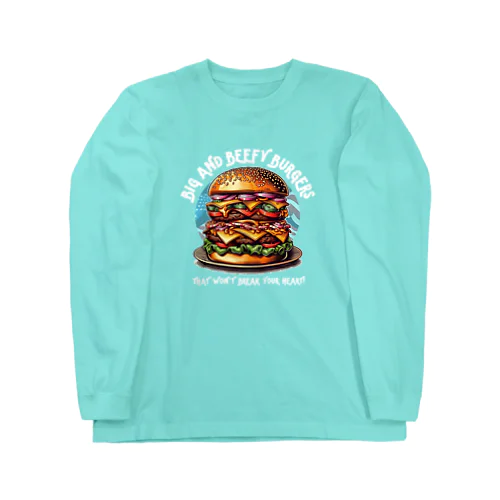 あなたを満足させるバーガーを!（濃色用） ロングスリーブTシャツ