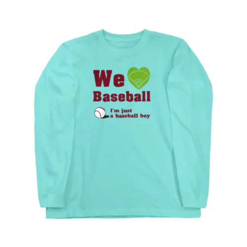 We love Baseball(レッド) 롱 슬리브 티셔츠