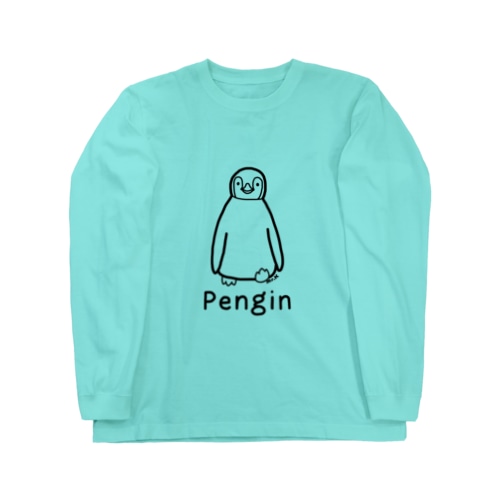 Pengin (ペンギン) 黒デザイン Long Sleeve T-Shirt