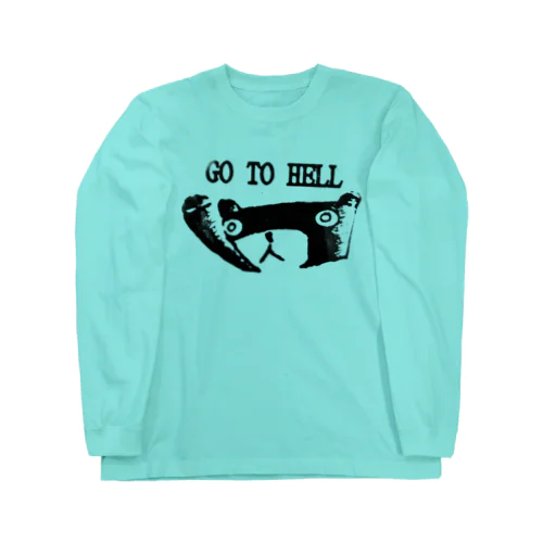 レトロくまく go to hell  ロングスリーブTシャツ