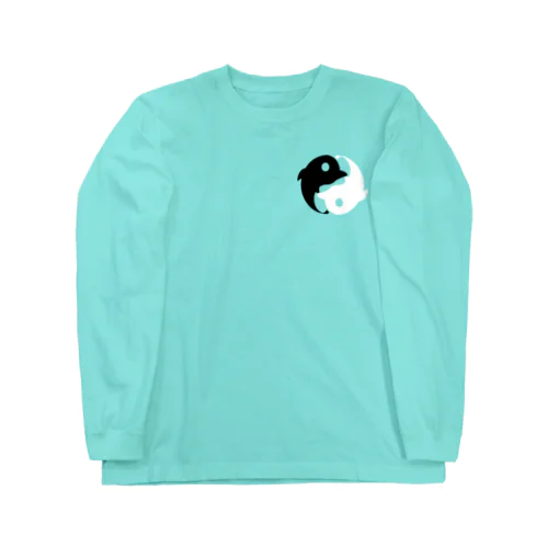 勾玉イルカ(フチなし)・ワンポイント Long Sleeve T-Shirt