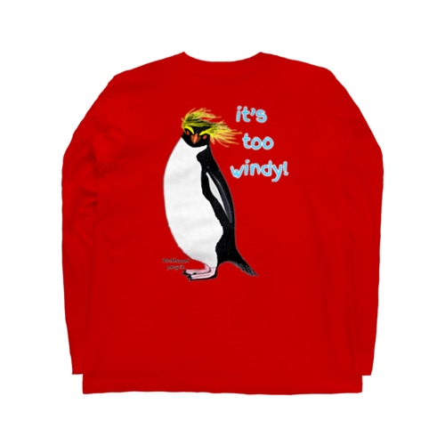 Rockhopper penguin　(イワトビペンギン)　バックプリント Long Sleeve T-Shirt