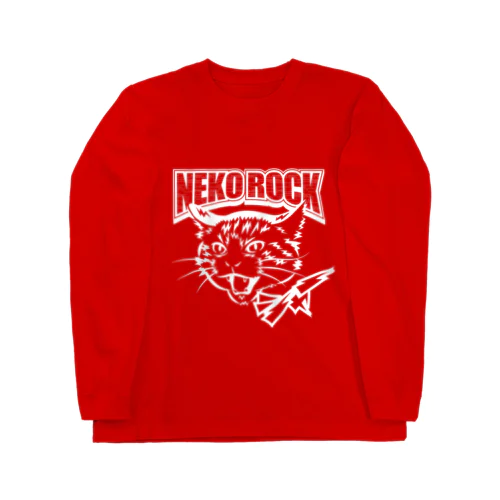 NEKO ROCK（白ヌキ） Long Sleeve T-Shirt