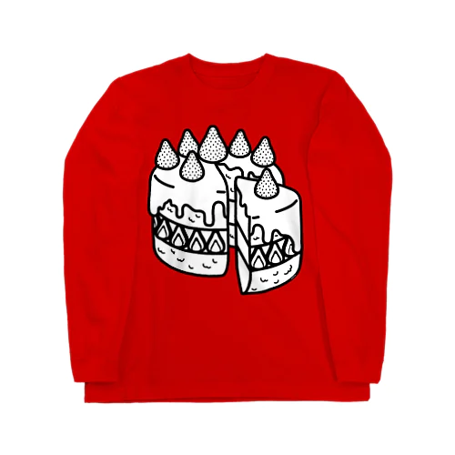 特別な日のショートケーキ-モノクロ Long Sleeve T-Shirt