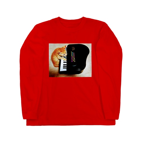 ピアノを弾く子猫 Long Sleeve T-Shirt