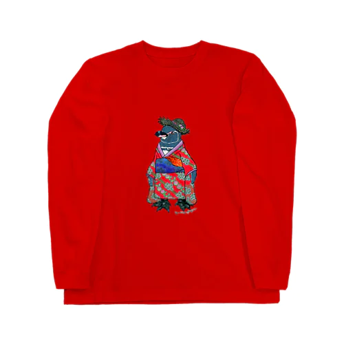 着物ぺんぎん―ガラパゴスと李― Long Sleeve T-Shirt