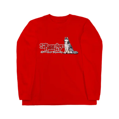 シベリアンハスキー　前後イラスト プリント Long Sleeve T-Shirt