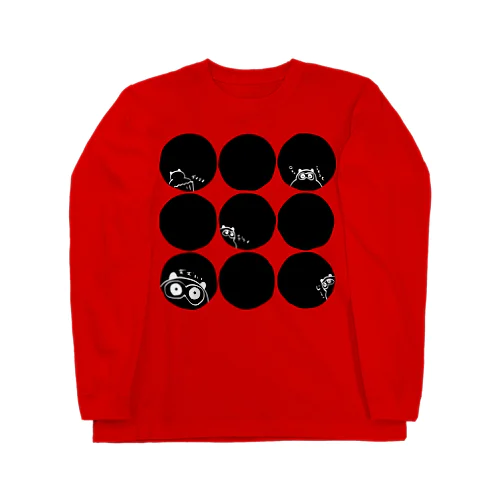 ドットたぬきケーキ黒 Long Sleeve T-Shirt