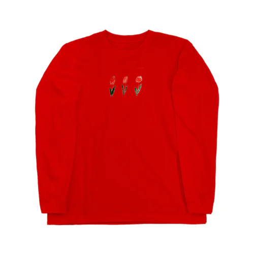 赤のチューリップ Long Sleeve T-Shirt