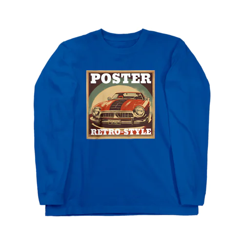 レトロスタイルポスター（自動車） Long Sleeve T-Shirt