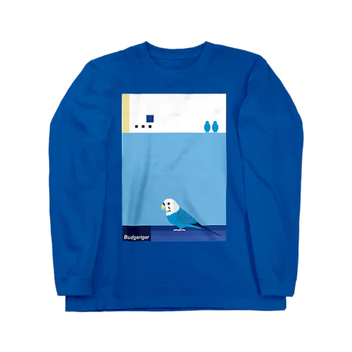 アブストラクト・バード（セキセイインコ・ブルー） Long Sleeve T-Shirt