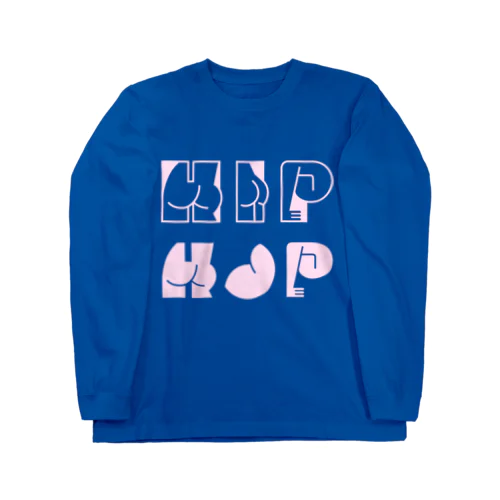 HAPPY ASS HIP HOP! ネオンピンク ロングスリーブTシャツ