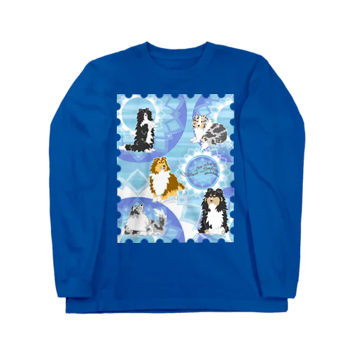 Five colors of Shetland Sheepdogs.～Turquoise～ ロングスリーブTシャツ