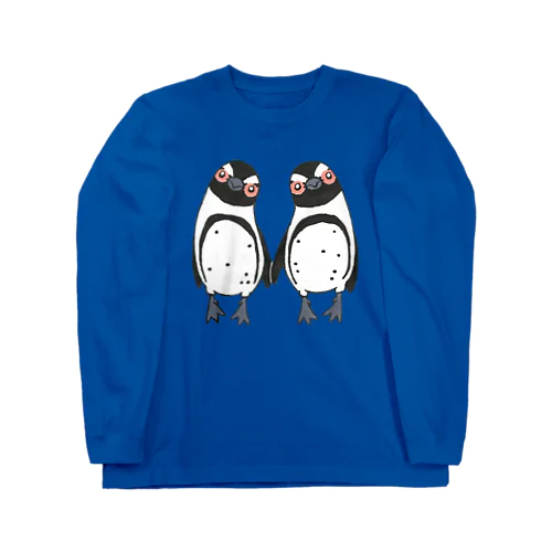 手繋ぎケープペンギンのカップル🐧❤️🐧 Long Sleeve T-Shirt