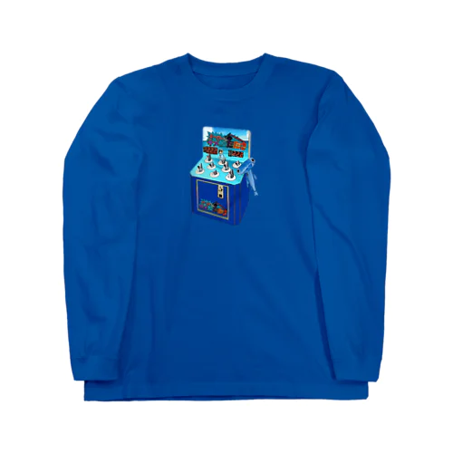 レトロゲームサメ叩き Long Sleeve T-Shirt