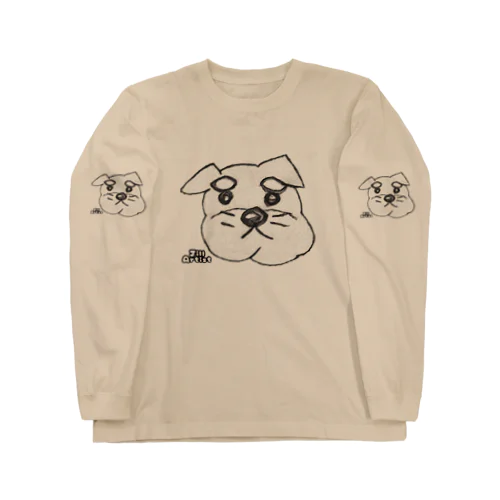 鉛筆画＊シュナウザー＊犬＊イラスト＊絵 ロングスリーブTシャツ